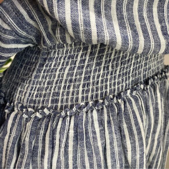 Rails Jasmine "Tibet Stripe" Light Weight Linen Blend Long Sleeve Dress - Picture 8 of 10